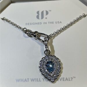 Bomb Party OG Necklace "It Only Takes One Glance" NK84235 Blue Spinel/Rhodium